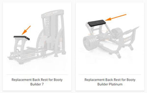 Booty Builder Rückenpolster für alle Platinum und Selectorized ab Version 7.0